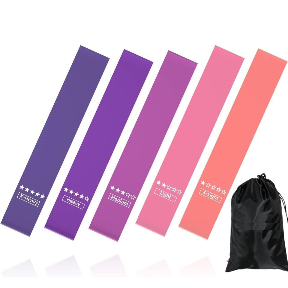 Set Fasce Elastiche da Allenamento – 5 Livelli di Resistenza