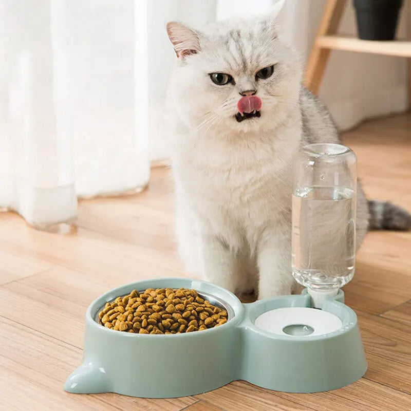 Ciotola 2 in 1 per Cani e Gatti con Dispenser d’Acqua Automatica – Antiscivolo e Facile da Pulire