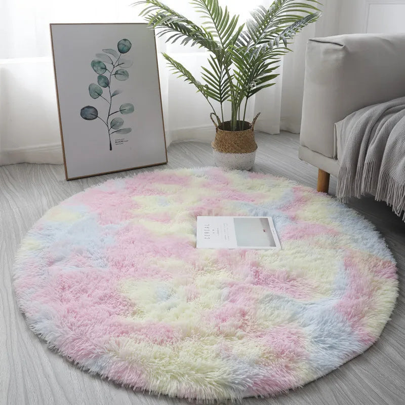 Tappeto Morbido Rotondo in Peluche – Fluffy & Decorativo per Salotto, Camera da Letto o Cameretta