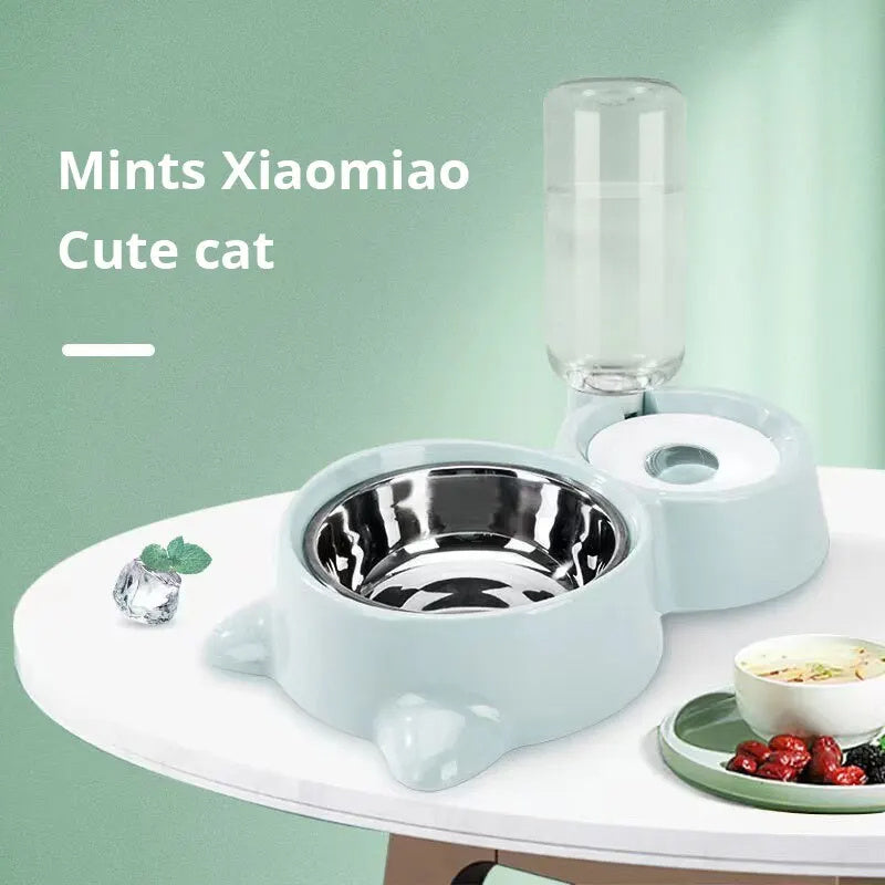 Ciotola 2 in 1 per Cani e Gatti con Dispenser d’Acqua Automatica – Antiscivolo e Facile da Pulire
